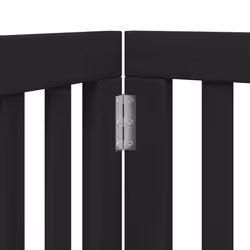 vidaXL Dog Gate with Door Foldable Pet Gate Dog Fence Pet Barrier Poplar Wood - black, 50 x 90 x 2 cm/ 6 pcs - Additional view 7