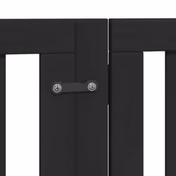 vidaXL Dog Gate with Door Foldable Pet Gate Dog Fence Pet Barrier Poplar Wood - black, 50 x 90 x 2 cm/ 6 pcs - Additional view 8