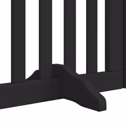 vidaXL Dog Gate with Door Foldable Pet Gate Dog Fence Pet Barrier Poplar Wood - black, 50 x 90 x 2 cm/ 6 pcs - Additional view 9
