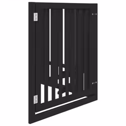 vidaXL Dog Gate with Door Foldable Pet Gate Dog Fence Pet Barrier Poplar Wood - black, 80 x 90 x 2 cm/ 4 pcs - Additional view 4