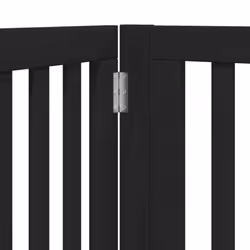 vidaXL Dog Gate with Door Foldable Pet Gate Dog Fence Pet Barrier Poplar Wood - black, 80 x 90 x 2 cm/ 4 pcs - Additional view 7