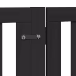 vidaXL Dog Gate with Door Foldable Pet Gate Dog Fence Pet Barrier Poplar Wood - black, 80 x 90 x 2 cm/ 4 pcs - Additional view 8