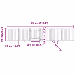 vidaXL Dog Gate with Door Foldable Pet Gate Dog Fence Pet Barrier Poplar Wood - brown, 50 x 60 x 2 cm/ 6 pcs