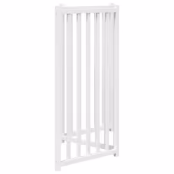 vidaXL Dog Gate with Door Foldable Dog Fence Barrier Pet Gate Solid Wood Fir - white, 50 x 90 x 2 cm/ 3 pcs - Additional view 4