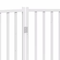 vidaXL Dog Gate with Door Foldable Dog Fence Barrier Pet Gate Solid Wood Fir - white, 50 x 90 x 2 cm/ 3 pcs - Additional view 7