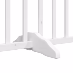 vidaXL Dog Gate with Door Foldable Dog Fence Barrier Pet Gate Solid Wood Fir - white, 50 x 90 x 2 cm/ 6 pcs - Additional view 7