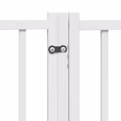vidaXL Dog Gate with Door Foldable Dog Fence Barrier Pet Gate Solid Wood Fir - white, 50 x 90 x 2 cm/ 6 pcs - Additional view 8