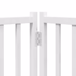 vidaXL Dog Gate with Door Foldable Dog Fence Barrier Pet Gate Solid Wood Fir - white, 50 x 90 x 2 cm/ 6 pcs - Additional view 9