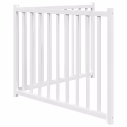 vidaXL Dog Gate with Door Foldable Dog Fence Barrier Pet Gate Solid Wood Fir - white, 80 x 60 x 2 cm/ 2 pcs - Additional view 4