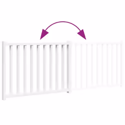 vidaXL Dog Gate with Door Foldable Dog Fence Barrier Pet Gate Solid Wood Fir - white, 80 x 60 x 2 cm/ 2 pcs - Additional view 6