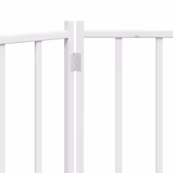 vidaXL Dog Gate with Door Foldable Dog Fence Barrier Pet Gate Solid Wood Fir - white, 80 x 60 x 2 cm/ 2 pcs - Additional view 7