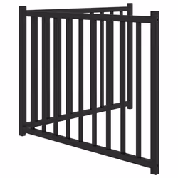 vidaXL Dog Gate with Door Foldable Dog Fence Barrier Pet Gate Solid Wood Fir - black, 80 x 60 x 2 cm/ 2 pcs - Additional view 4