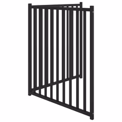 vidaXL Dog Gate with Door Foldable Dog Fence Barrier Pet Gate Solid Wood Fir - black, 80 x 90 x 2 cm/ 2 pcs - Additional view 4