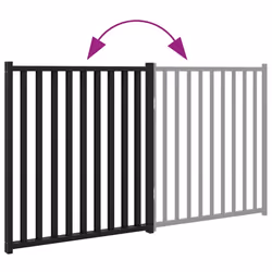 vidaXL Dog Gate with Door Foldable Dog Fence Barrier Pet Gate Solid Wood Fir - black, 80 x 90 x 2 cm/ 2 pcs - Additional view 6