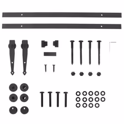 vidaXL Mini Sliding Cabinet Door Kit Barn Door Hardware Kit Black Carbon Steel - Additional view 6