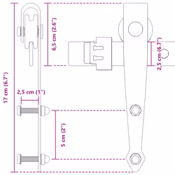 vidaXL Mini Sliding Cabinet Door Kit Barn Door Hardware Kit Black Carbon Steel - Additional view 9