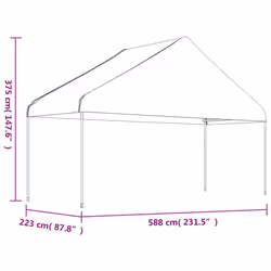 vidaXL Gazebo Outdoor Canopy Marquee Garden Gazebo with Roof White Polyethylene
