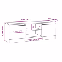 vidaXL TV Cabinet with Door Media Unit Cabinet Stand Furniture Multi Colours - grey sonoma - Additional view 8