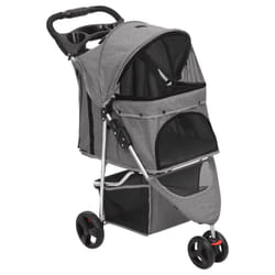 vidaXL Folding Dog Stroller 80x46x98 cm Oxford Fabric Pushchair Multi Colours - grey