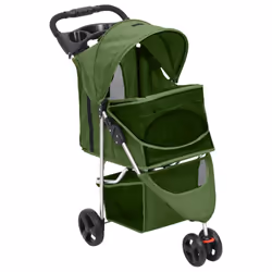 vidaXL Folding Dog Stroller 80x46x98 cm Oxford Fabric Pushchair Multi Colours - green - Additional view 2