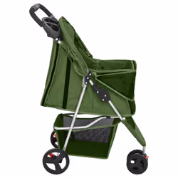 vidaXL Folding Dog Stroller 80x46x98 cm Oxford Fabric Pushchair Multi Colours - green - Additional view 4