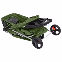 vidaXL Folding Dog Stroller 80x46x98 cm Oxford Fabric Pushchair Multi Colours - green - Additional view 7