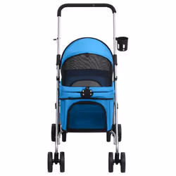 vidaXL Folding Dog Stroller 76x50x100 cm Oxford Fabric Pushchair Multi Colours - blue - Additional view 2