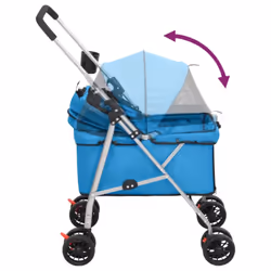 vidaXL Folding Dog Stroller 76x50x100 cm Oxford Fabric Pushchair Multi Colours - blue - Additional view 6