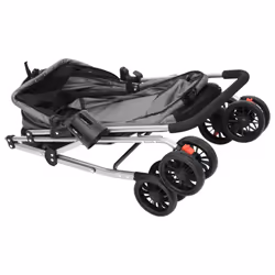 vidaXL Folding Dog Stroller 76x50x100 cm Oxford Fabric Pushchair Multi Colours - grey - Additional view 7