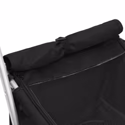vidaXL Folding Dog Stroller 100x49x96 cm Linen Fabric Pushchair Multi Colours - black - Additional view 8