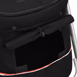 vidaXL Folding Dog Stroller 100x49x96 cm Linen Fabric Pushchair Multi Colours - black - Additional view 9