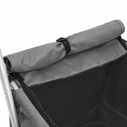 vidaXL Folding Dog Stroller 100x49x96 cm Linen Fabric Pushchair Multi Colours - grey - Additional view 8