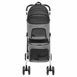 vidaXL 2-Layers Folding Dog Stroller 83x48x97 cm Oxford Fabric Multi Colours - grey - Additional view 2
