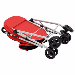 vidaXL 2-Layers Folding Dog Stroller 83x48x97 cm Oxford Fabric Multi Colours - red - Additional view 6