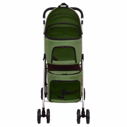 vidaXL 2-Layers Folding Dog Stroller 83x48x97 cm Oxford Fabric Multi Colours - green - Additional view 2