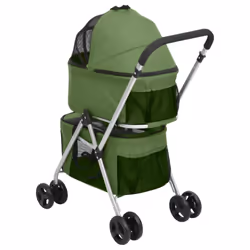 vidaXL 2-Layers Folding Dog Stroller 83x48x97 cm Oxford Fabric Multi Colours - green - Additional view 4