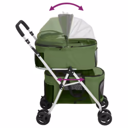 vidaXL 2-Layers Folding Dog Stroller 83x48x97 cm Oxford Fabric Multi Colours - green - Additional view 5