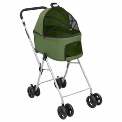 vidaXL 2-Layers Folding Dog Stroller 83x48x97 cm Oxford Fabric Multi Colours - green - Additional view 7