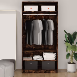 vidaXL Wardrobe Clothing Storage Hanger Clothes Cabinet Closet Engineered Wood - smoked oak