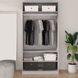 vidaXL Wardrobe Clothing Storage Hanger Clothes Cabinet Closet Engineered Wood - grey sonoma