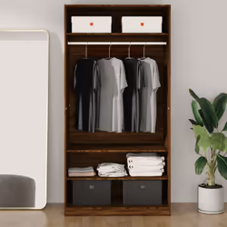 vidaXL Wardrobe Clothing Storage Hanger Clothes Cabinet Closet Engineered Wood - brown oak