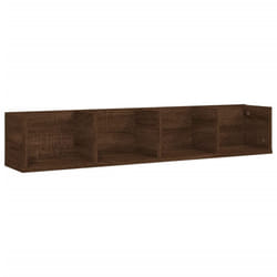 vidaXL CD Wall Shelf Living Room Wall Rack Storage Cabinet Engineered Wood - brown oak