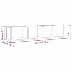 vidaXL CD Wall Shelf Living Room Wall Rack Storage Cabinet Engineered Wood - brown oak