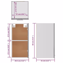 vidaXL Kitchen Cabinet Home Storage Shelf Organiser Cupboard Engineered Wood - grey sonoma, hanging cabinet 30 cm - Additional view 10