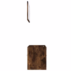 vidaXL Bathroom Furniture Set 2 Piece Smoked Oak Engineered Wood Sink Cabinet - Additional view 5
