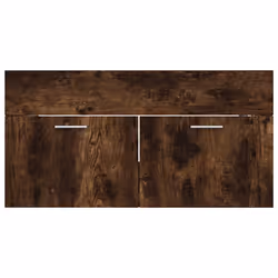 vidaXL Bathroom Furniture Set 2 Piece Smoked Oak Engineered Wood Sink Cabinet - Additional view 7