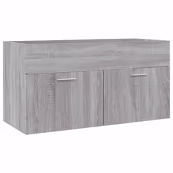 vidaXL Bathroom Furniture Set 2 Piece Engineered Wood Sink Cabinet Storage - grey sonoma - Additional view 6