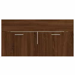 vidaXL Bathroom Furniture Set 2 Piece Engineered Wood Sink Cabinet Storage - brown oak - Additional view 7