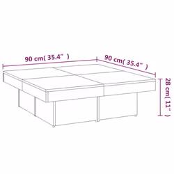 vidaXL Coffee Table Couch Table Hall End Center Accent Table Engineered Wood - grey sonoma - Additional view 7