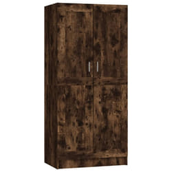 vidaXL Wardrobe Engineered Wood Clothing Cabinet Hanger Shelf Multi Colours - smoked oak